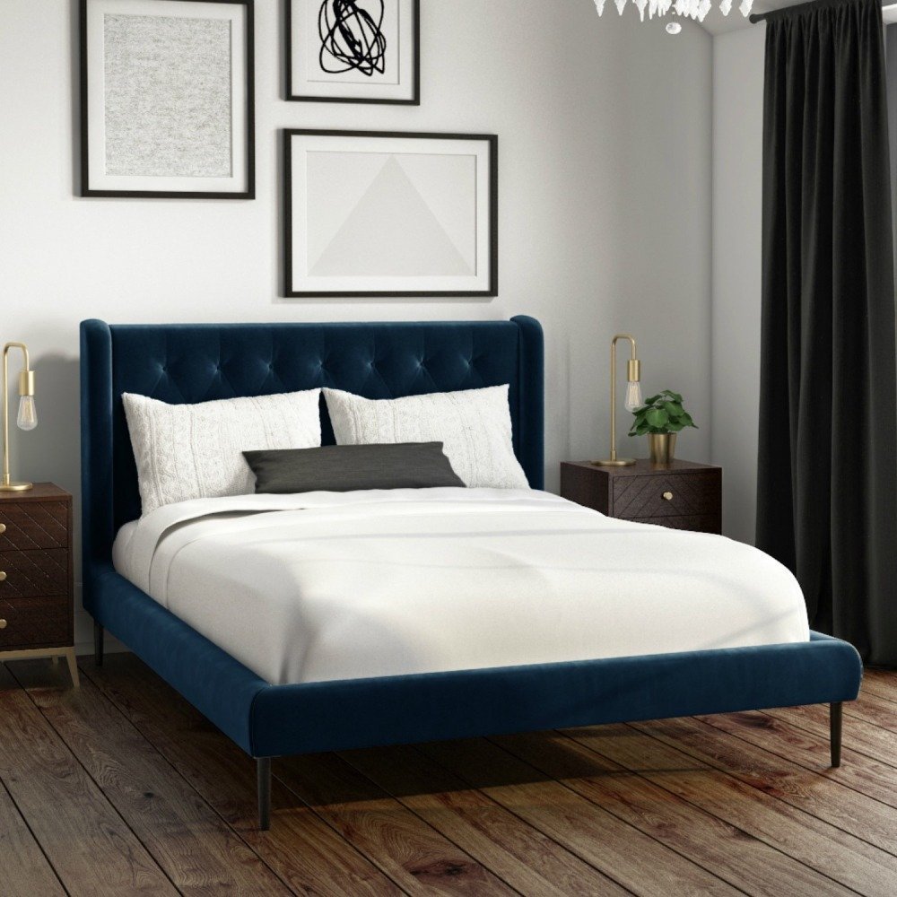 Navy-Velvet-Small-Double-Bed-Frame-with-Winged-Headboard-Fatima-1.jpg