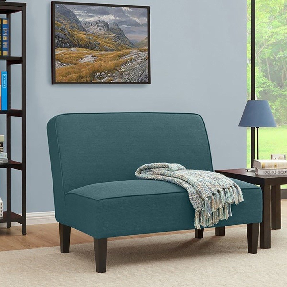 Shoshone-Caribbean-Blue-Linen-Armless-Settee-1.jpg