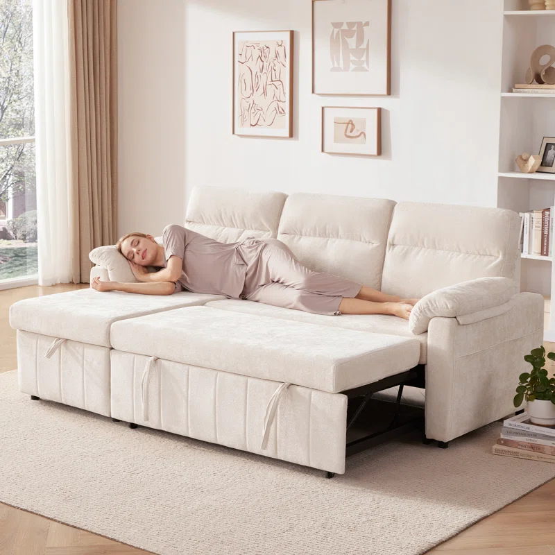 Upholstered Sleeper Sofa L Shape Sofa Bed (2) Upholstered Sleeper Sofa L Shape Sofa Bed