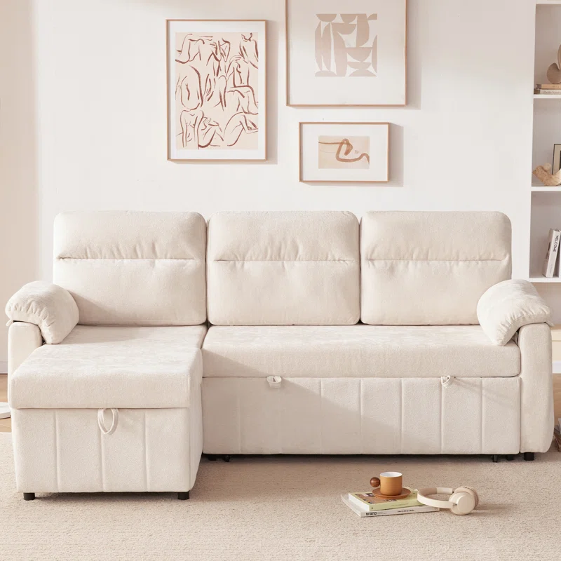 Upholstered Sleeper Sofa L Shape Sofa Bed (3) Upholstered Sleeper Sofa L Shape Sofa Bed