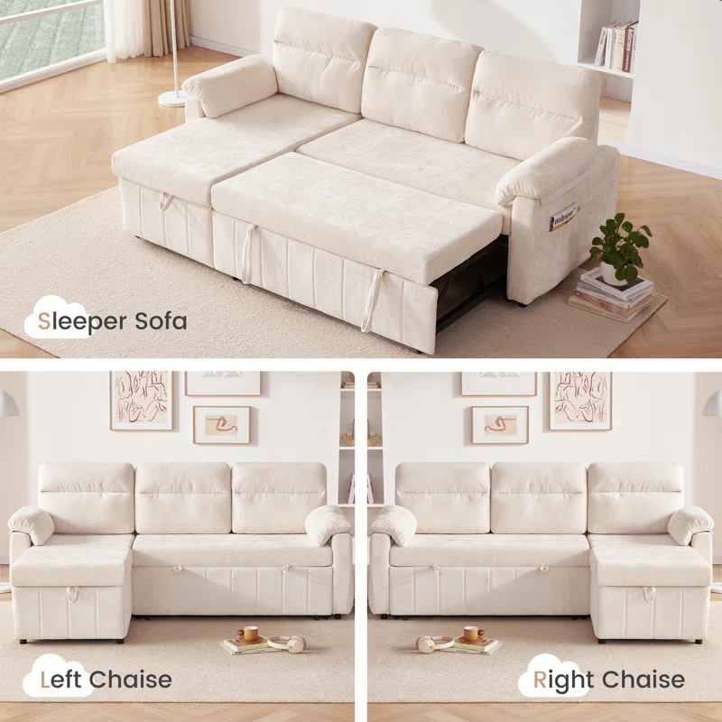 Upholstered Sleeper Sofa L Shape Sofa Bed (7) Upholstered Sleeper Sofa L Shape Sofa Bed